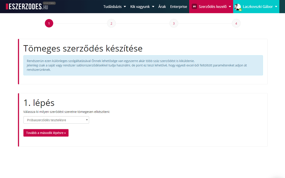 Tömeges szerződés készítő